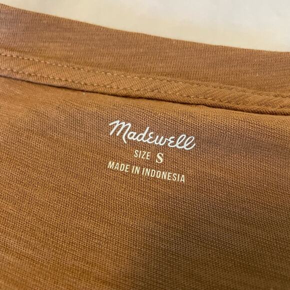 NWT Madewell V neck light brown tee shirt size S - Picture 2 of 4